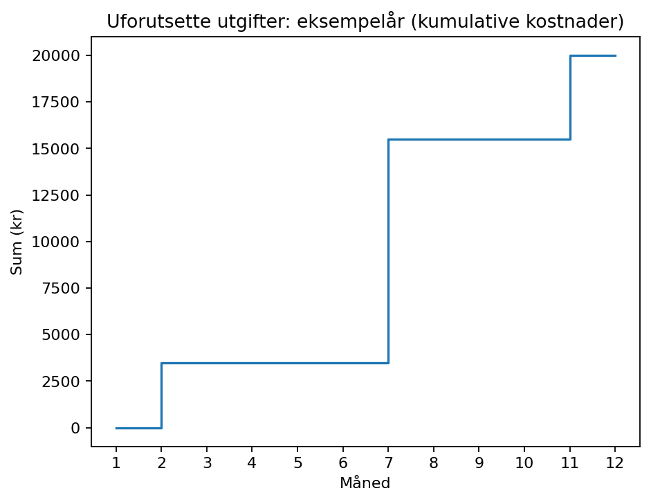 Illustrasjon av uforutsette utgifter i hverdagen